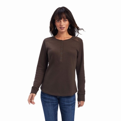 Top Ariat REAL Henley Donna Colorate | IT612OZKJ