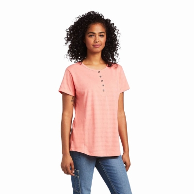 Top Ariat Rebar Henley Donna Colorate | IT961CVLJ