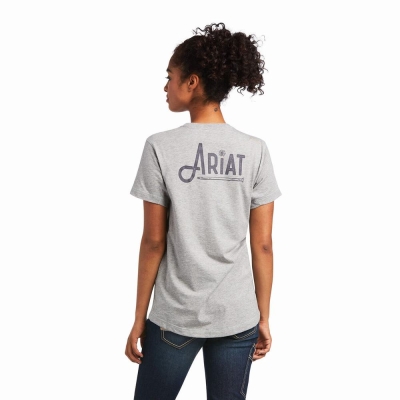 Top Ariat Rebar Workman Grafica Logo Donna Grigie | IT831MDGC