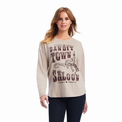 Top Ariat Saloon Donna Marroni Beige | IT721XNFM