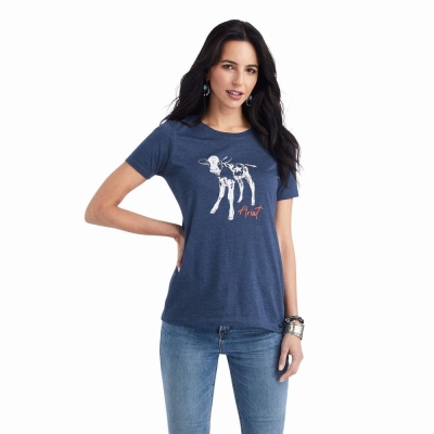 Top Ariat Star Calf Donna Blu Marino | IT180NUZJ