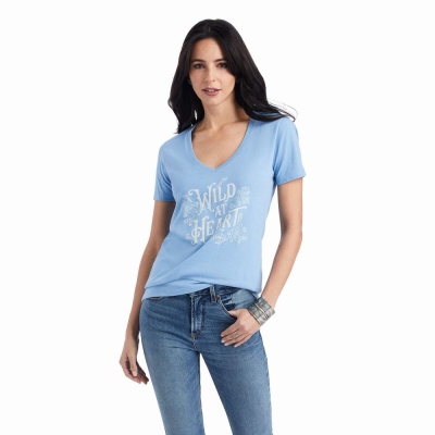 Top Ariat Wild Heart Donna Blu Chiaro | IT670SGIA