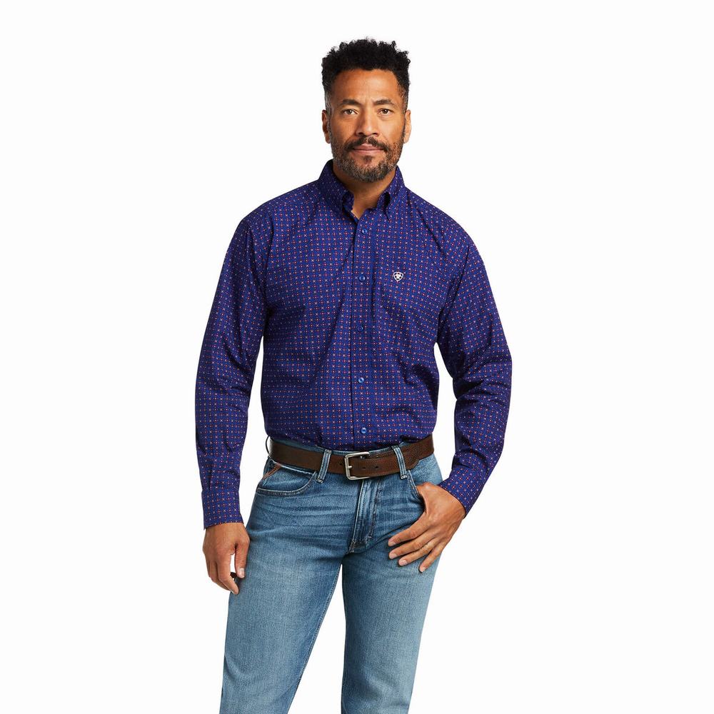 Camicie Ariat Antonio Classiche Fit Uomo Blu | IT861OIPH