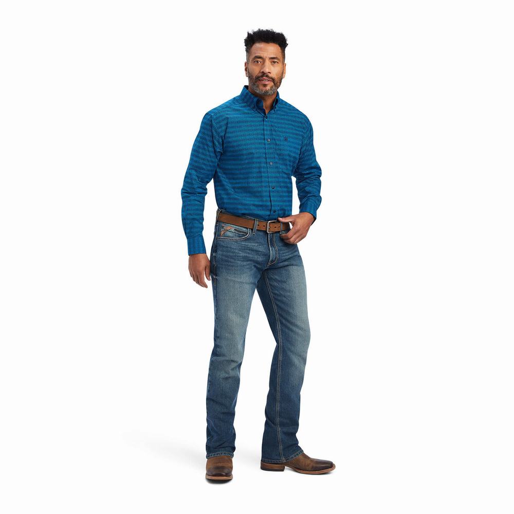 Camicie Ariat Beasley Classiche Fit Uomo Blu | IT642LQFI