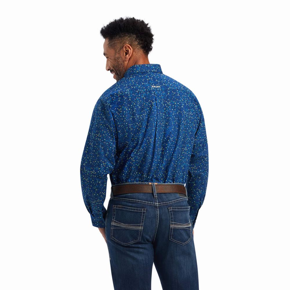 Camicie Ariat Benji Classiche Fit Uomo Blu | IT150KBGX