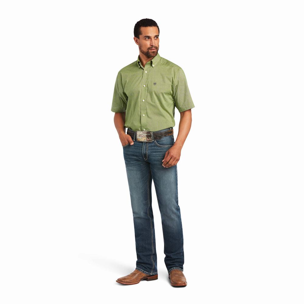 Camicie Ariat Branson Stretch Classiche Fit Uomo Verdi | IT501GSXW