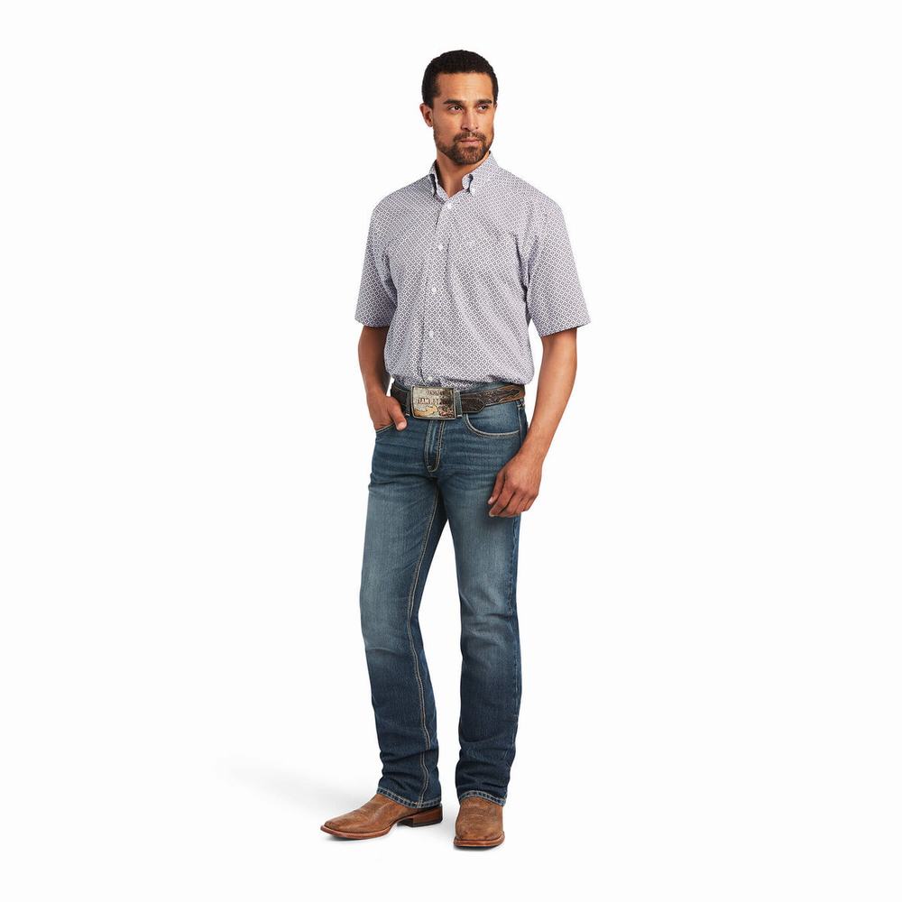 Camicie Ariat Brecken Classiche Fit Uomo Lavanda | IT376ZTQU