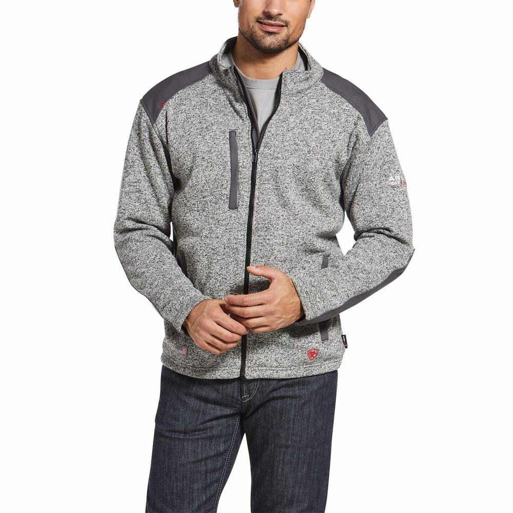 Camicie Ariat FR Caldwell Full Zip Uomo Grigie | IT257DZTX