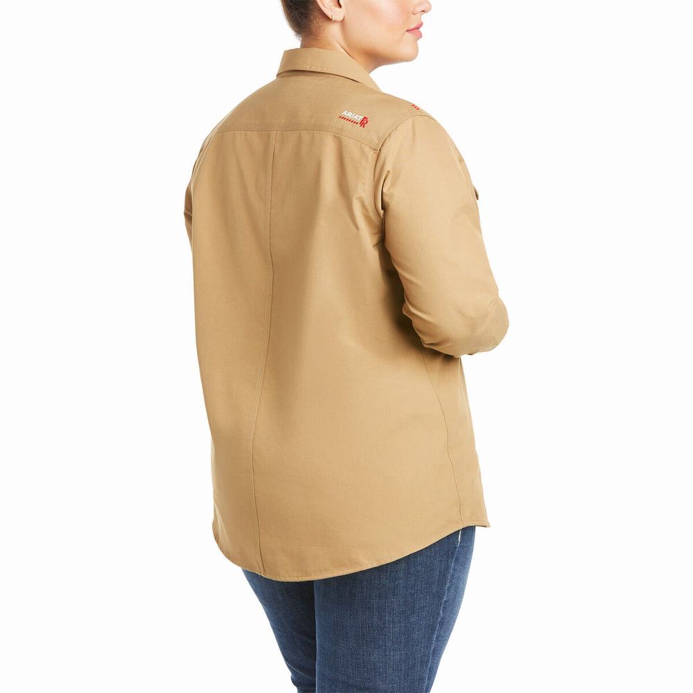 Camicie Ariat FR Featherlight Donna Khaki | IT316ULKN