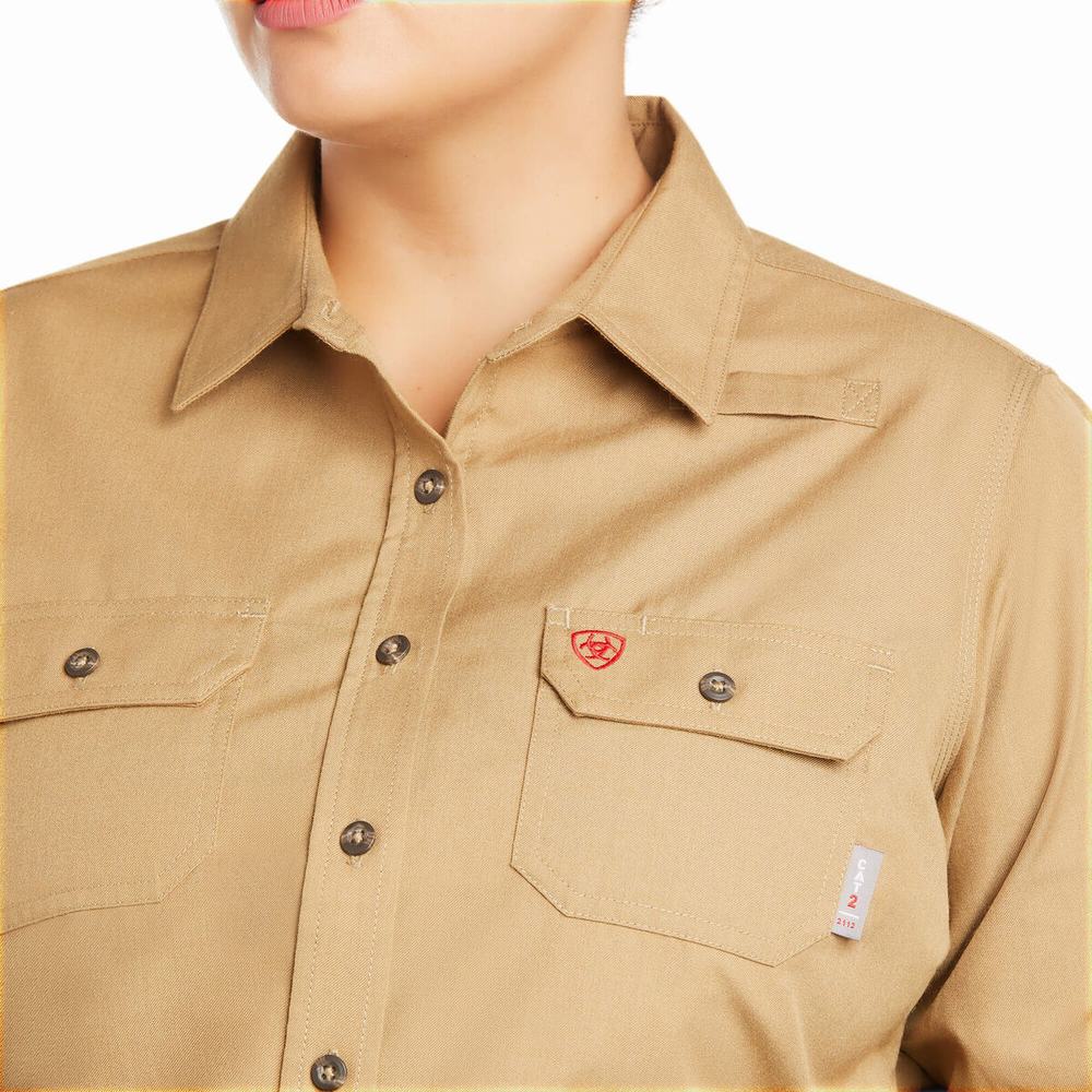 Camicie Ariat FR Featherlight Donna Khaki | IT316ULKN