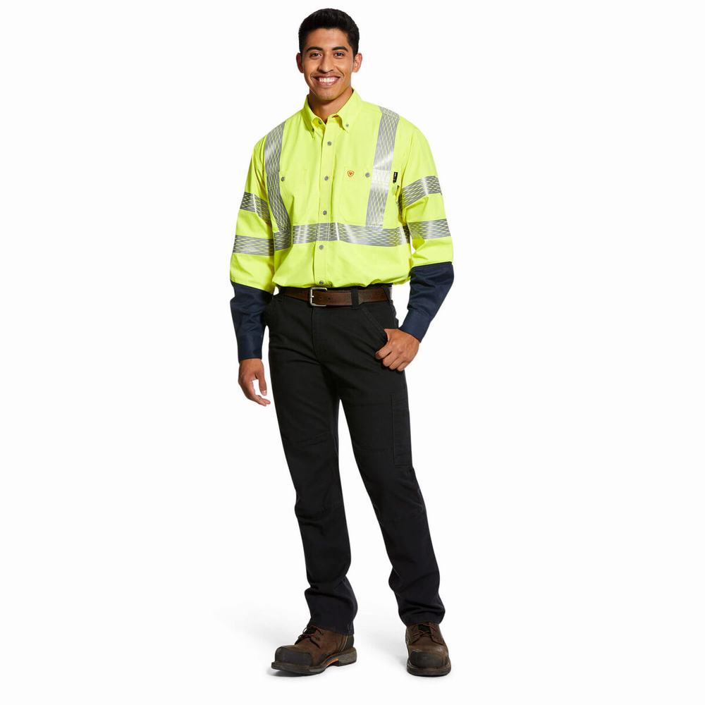 Camicie Ariat FR Hi-Vis Uomo Gialle | IT302PBXY