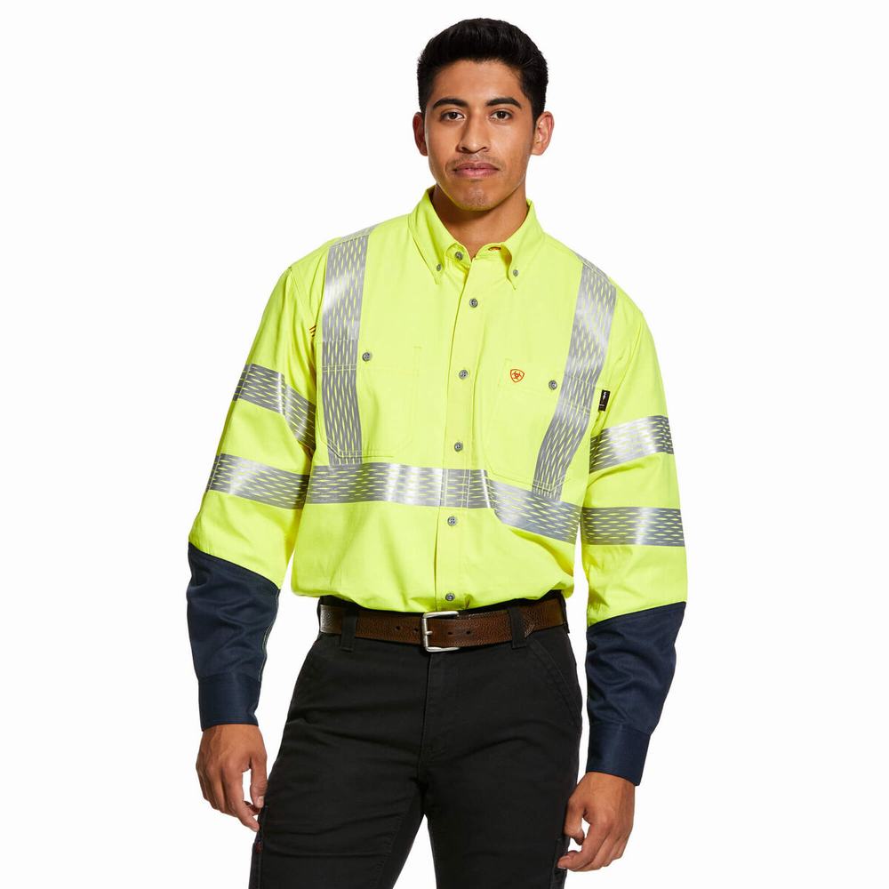 Camicie Ariat FR Hi-Vis Uomo Gialle | IT302PBXY