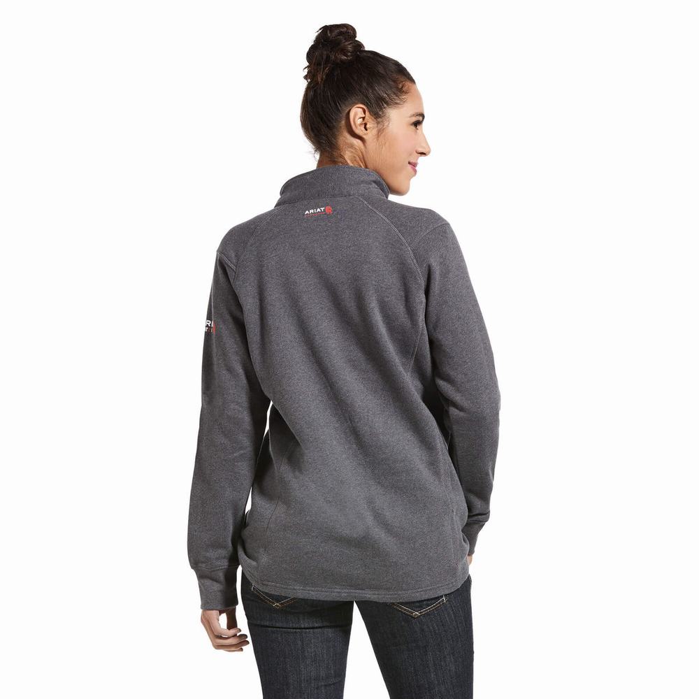 Camicie Ariat FR Rev 1/4 Zip Donna Grigie | IT903WRDV