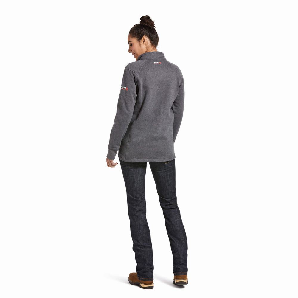 Camicie Ariat FR Rev 1/4 Zip Donna Grigie | IT903WRDV