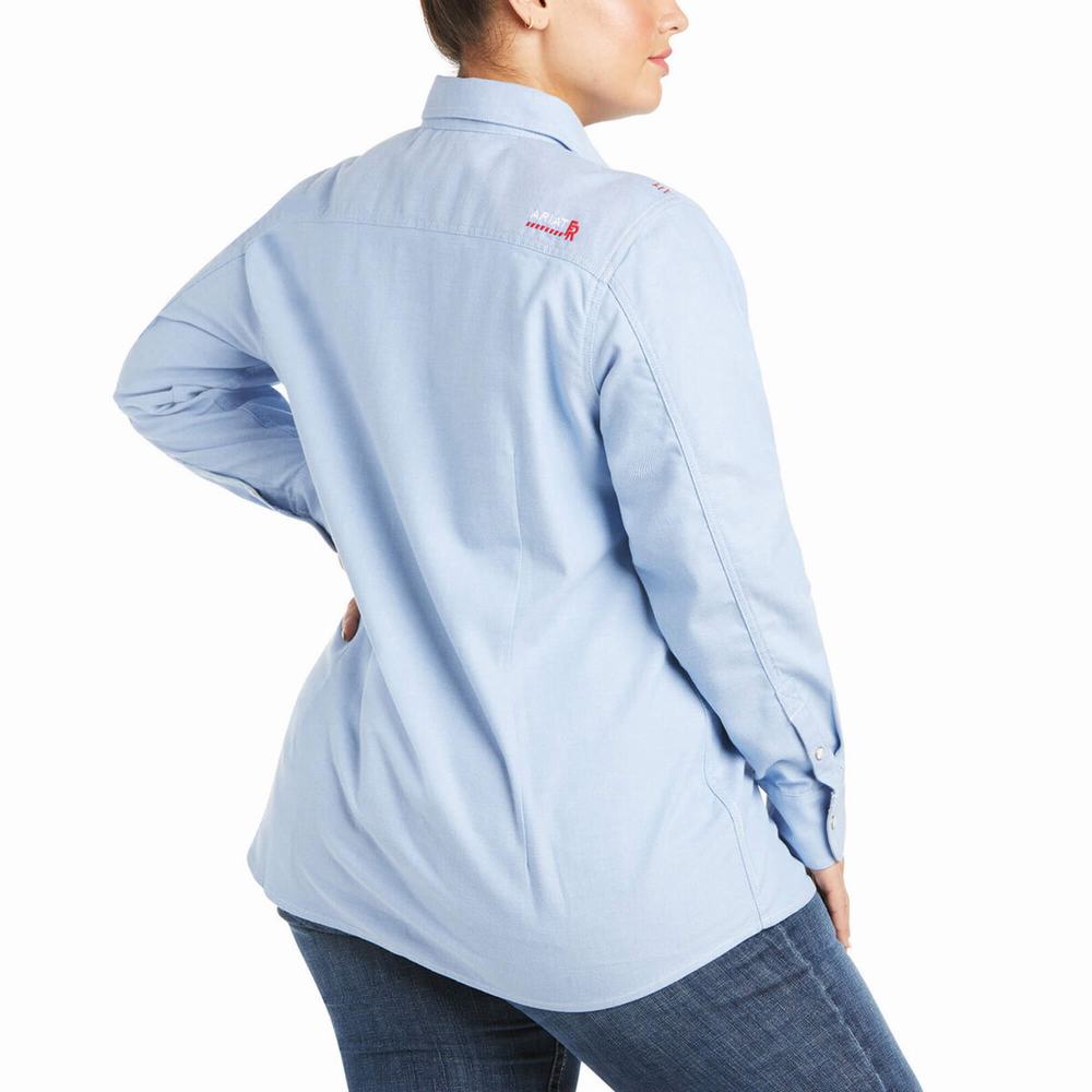 Camicie Ariat FR Solid DuraStretch Snap Donna Blu | IT486UXCH