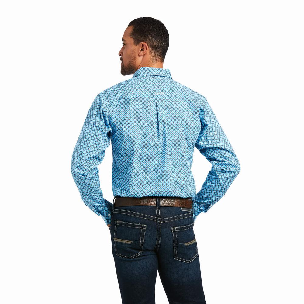 Camicie Ariat Genaro Fitted Uomo Blu | IT032EAOW