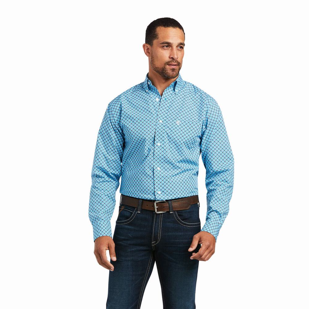 Camicie Ariat Genaro Fitted Uomo Blu | IT032EAOW