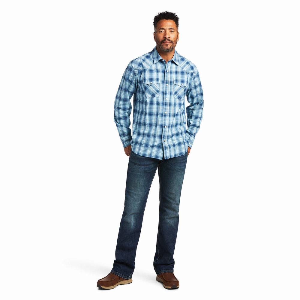 Camicie Ariat Harper Retro Fit Uomo Blu | IT089KGXQ