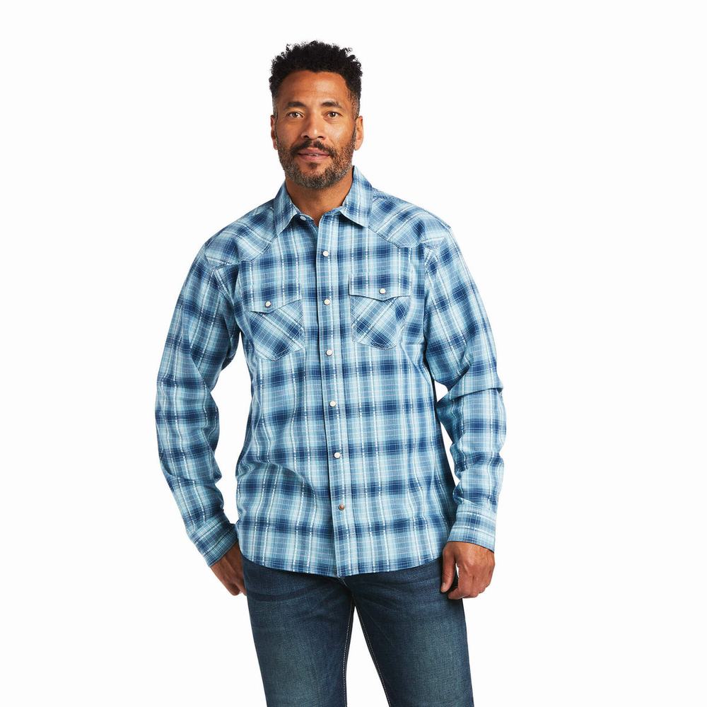 Camicie Ariat Harper Retro Fit Uomo Blu | IT089KGXQ