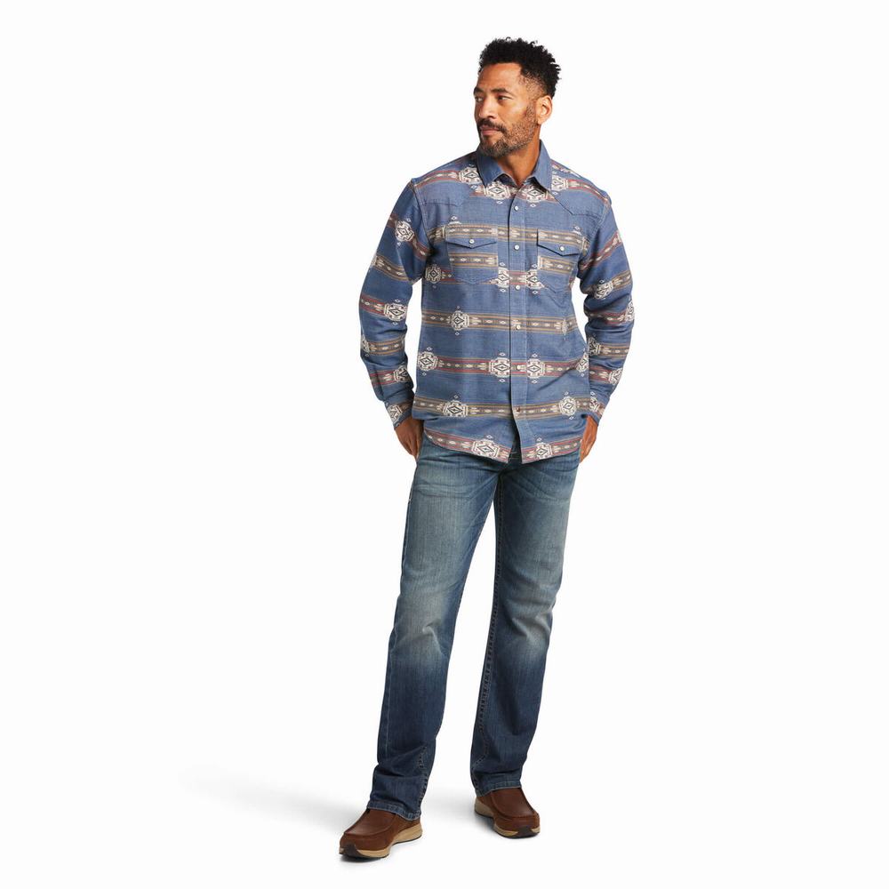 Camicie Ariat Hector Retro Fit Uomo Blu | IT948RLEU