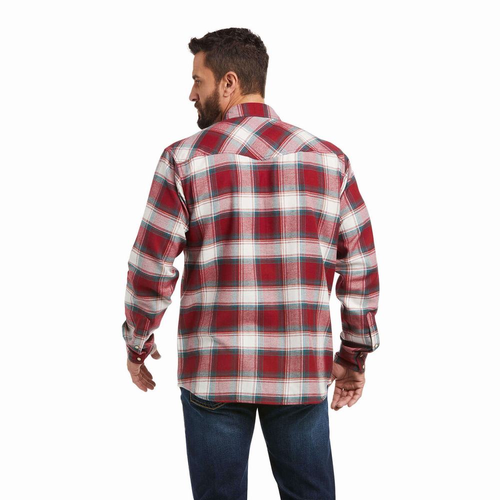 Camicie Ariat Hillsboro Retro Fit Uomo Rosse | IT750GNXT