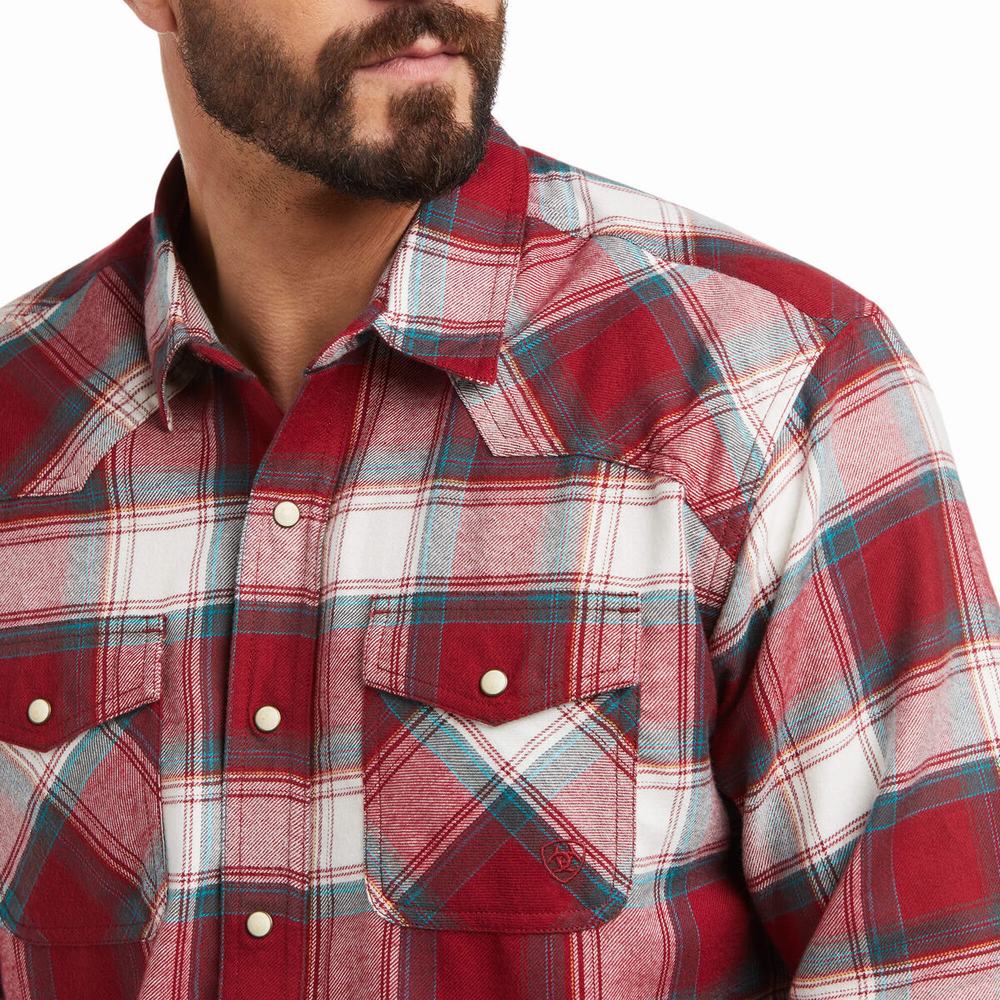 Camicie Ariat Hillsboro Retro Fit Uomo Rosse | IT750GNXT