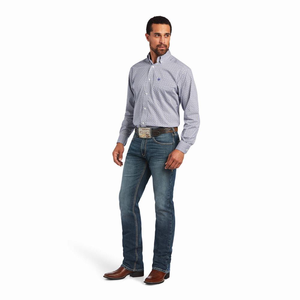 Camicie Ariat Ilan Stretch Classiche Fit Uomo Bianche | IT764BLKE