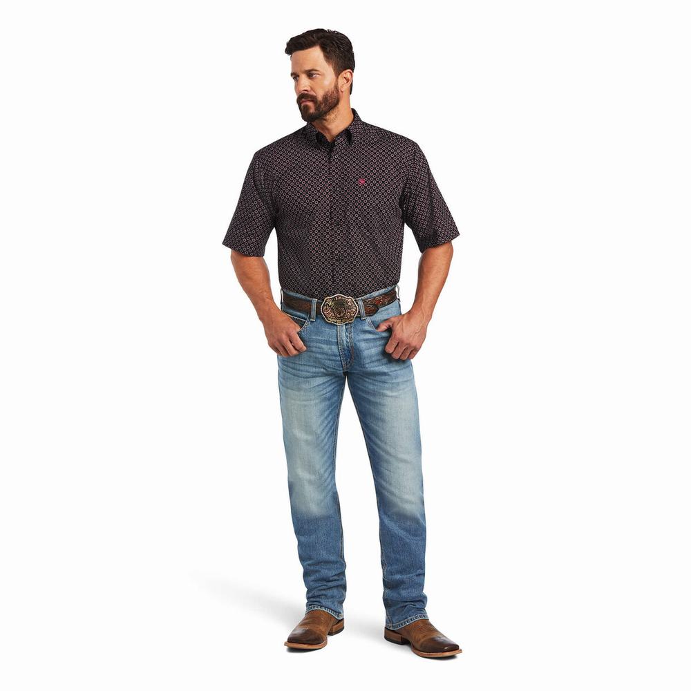 Camicie Ariat Major Classiche Fit Uomo Nere | IT046ZPLE