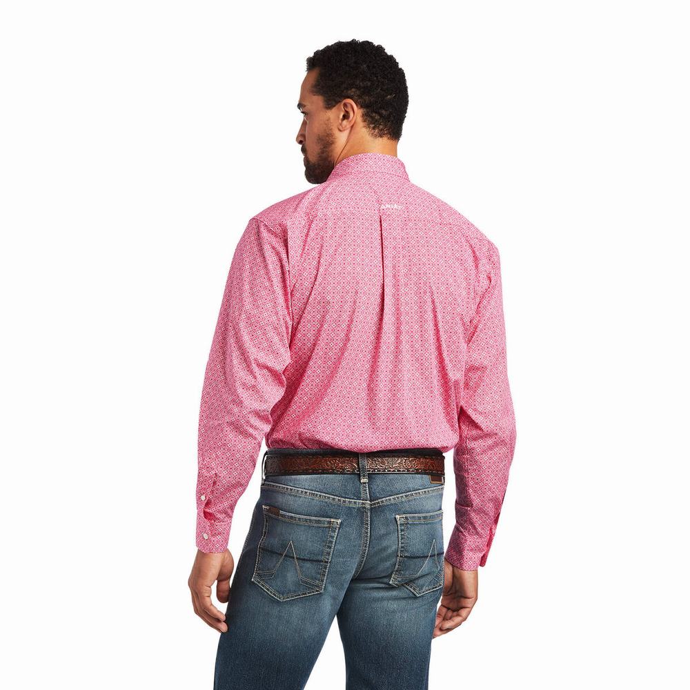 Camicie Ariat Malachi Stretch Classiche Fit Uomo Rosa Chiaro | IT046PZRN