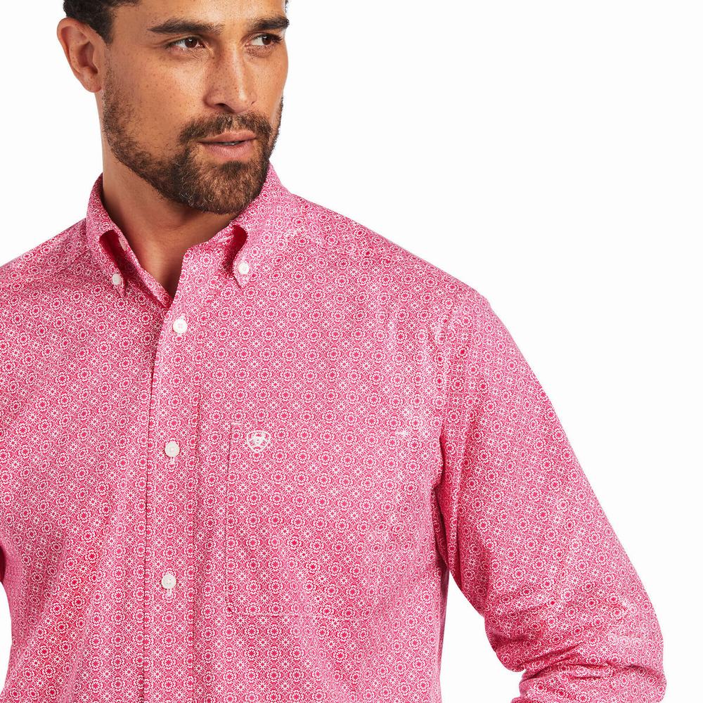 Camicie Ariat Malachi Stretch Classiche Fit Uomo Rosa Chiaro | IT046PZRN