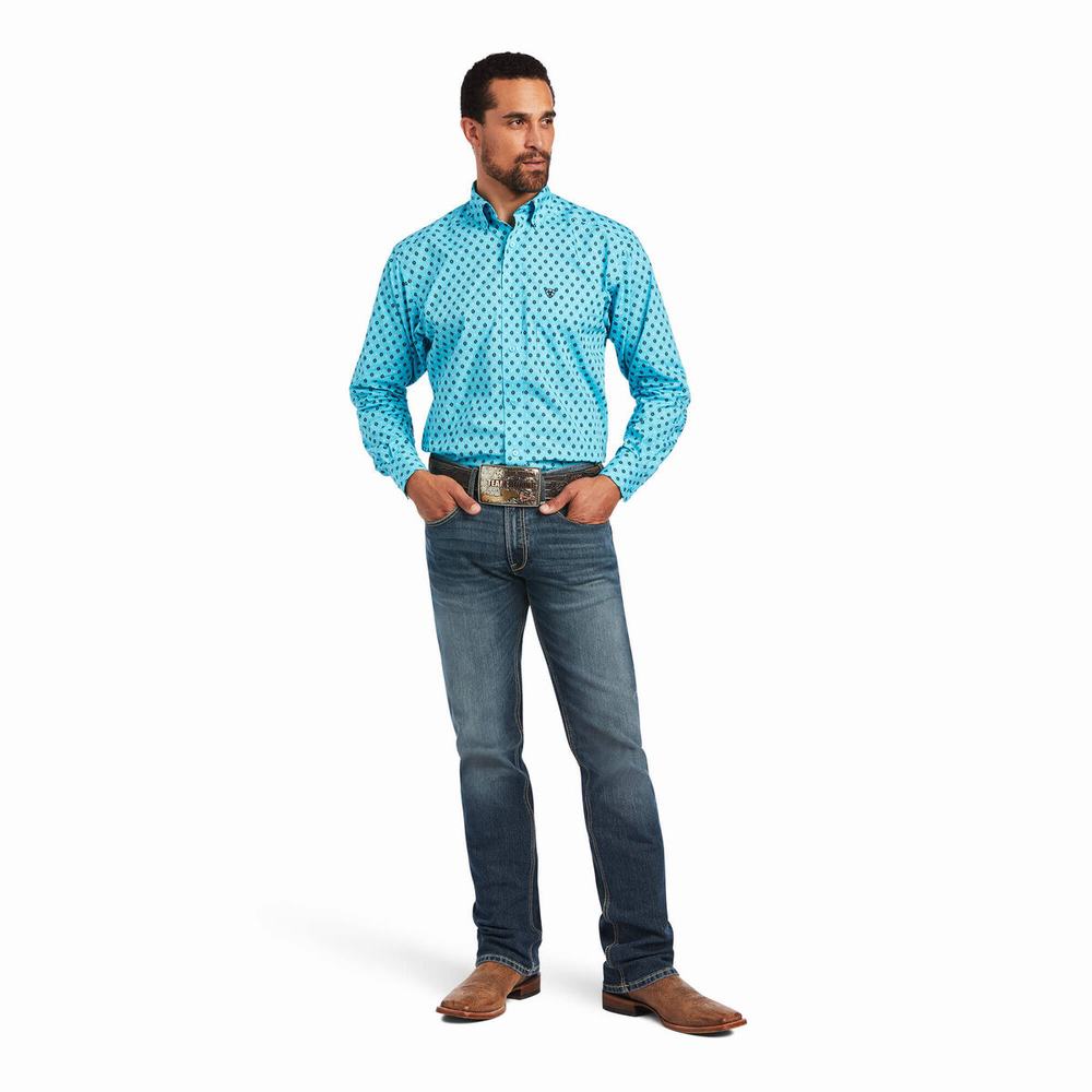 Camicie Ariat Manuel Classiche Fit Uomo Blu | IT409ZIQM