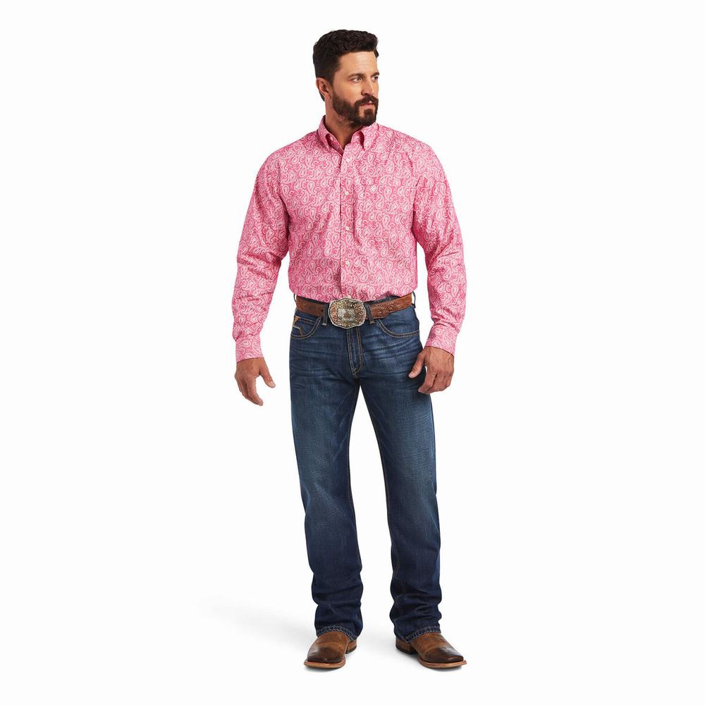 Camicie Ariat Mark Classiche Fit Uomo Rosa Chiaro | IT823CLUD