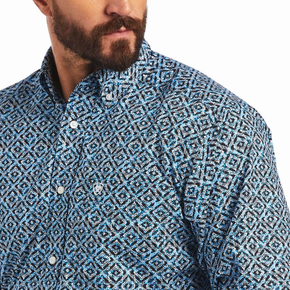 Camicie Ariat Miguel Classiche Fit Uomo Blu | IT091FZNB