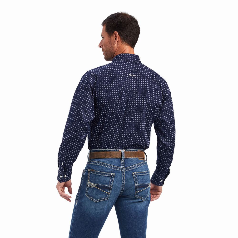 Camicie Ariat Niko Stretch Fitted Uomo Blu | IT963MZRX