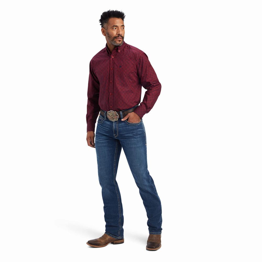 Camicie Ariat Nyles Classiche Fit Uomo Rosse | IT406BELM