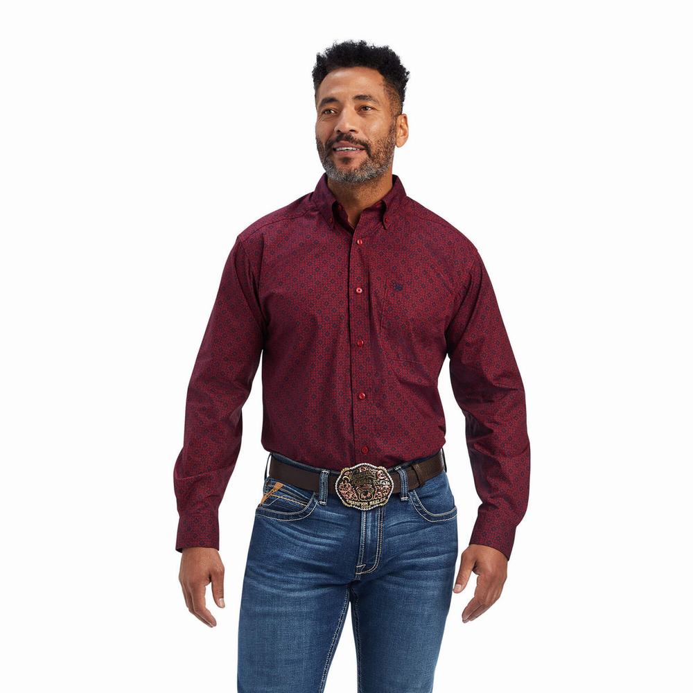 Camicie Ariat Nyles Classiche Fit Uomo Rosse | IT406BELM