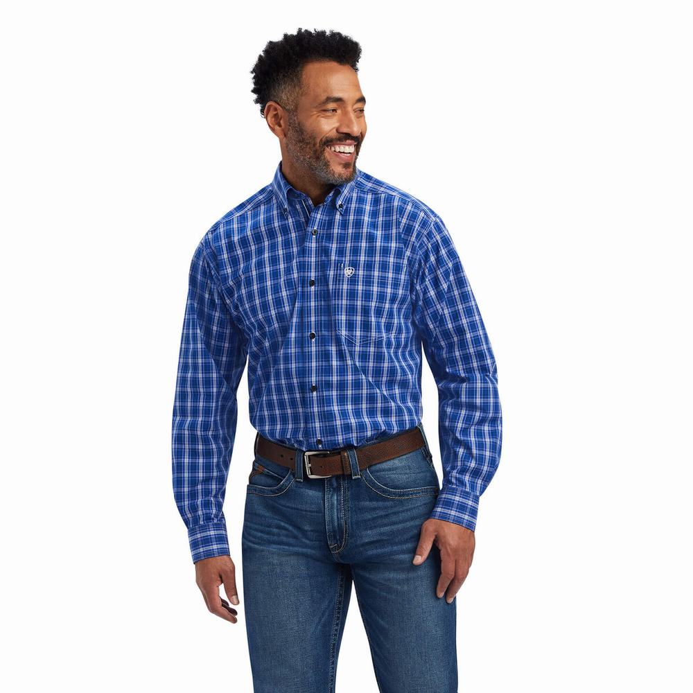 Camicie Ariat Pro Series Boone Classiche Fit Uomo Blu | IT172XLQN