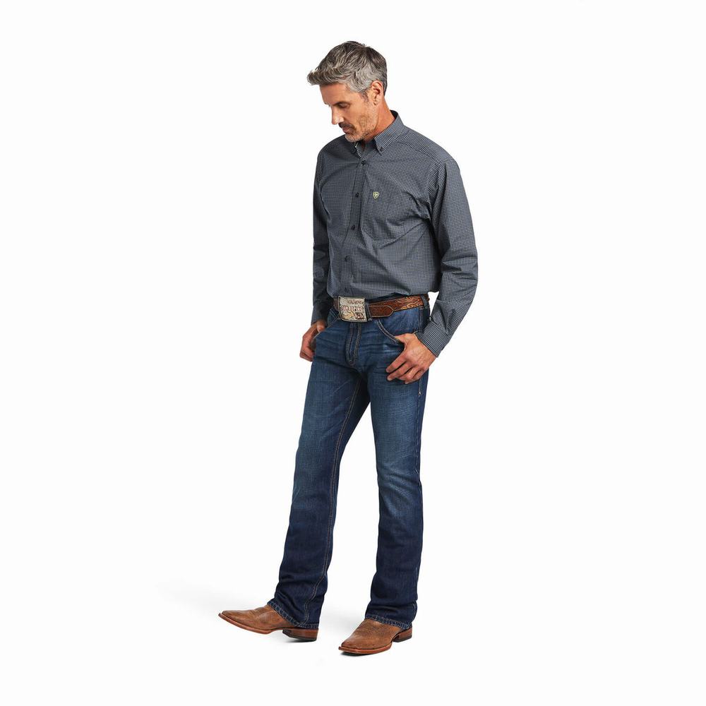 Camicie Ariat Pro Series Brian Classiche Fit Uomo Blu | IT736TASP