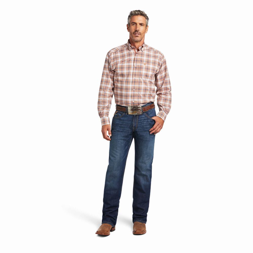 Camicie Ariat Pro Series Bryce Stretch Classiche Fit Uomo Gialle | IT824PFOI