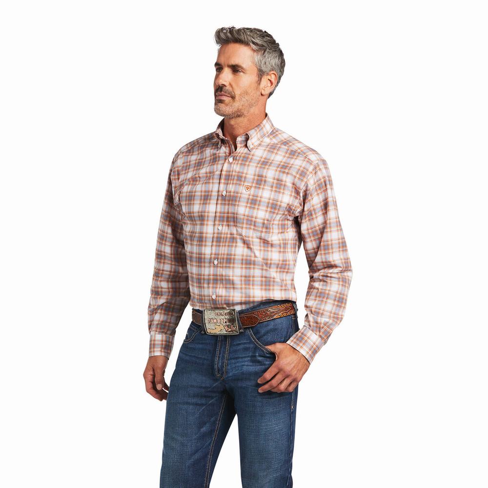 Camicie Ariat Pro Series Bryce Stretch Classiche Fit Uomo Gialle | IT824PFOI