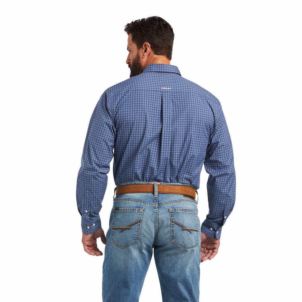 Camicie Ariat Pro Series Bryson Classiche Fit Uomo Grigie Scuro Blu | IT016PRBS