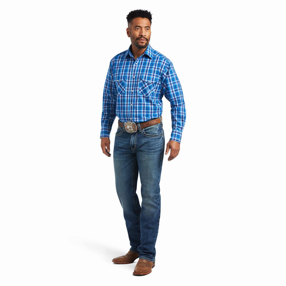 Camicie Ariat Pro Series Mason Classiche Fit Uomo Blu | IT583QYXN