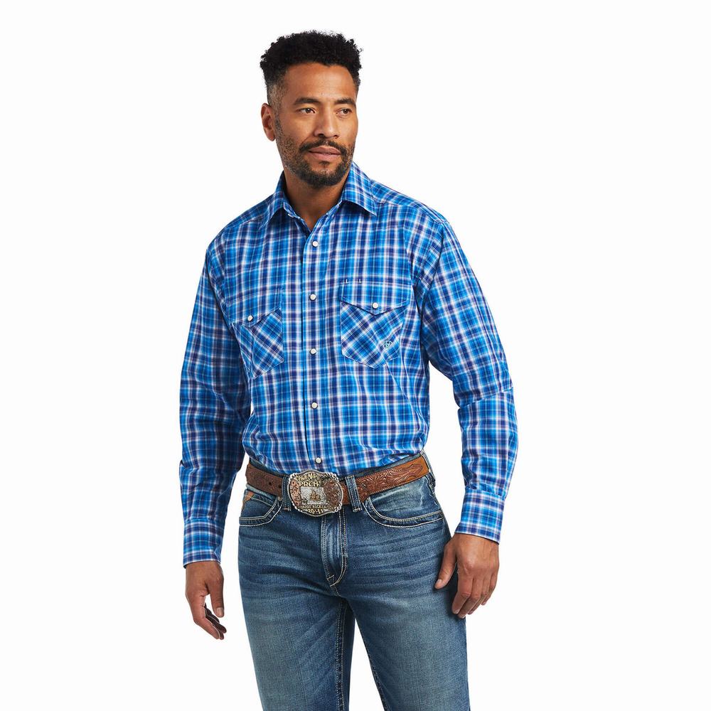 Camicie Ariat Pro Series Mason Classiche Fit Uomo Blu | IT583QYXN