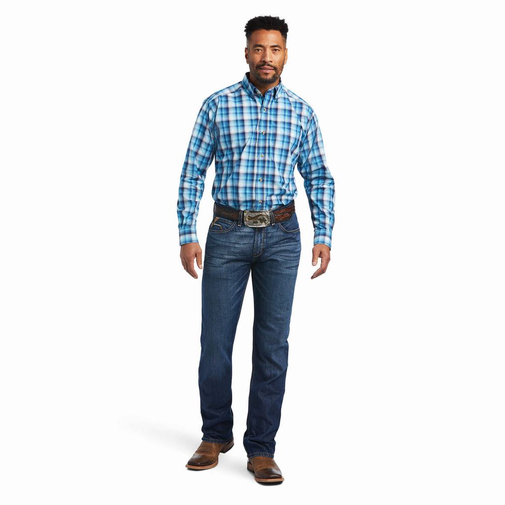 Camicie Ariat Pro Series Mateo Classiche Fit Uomo Blu | IT857OVEP