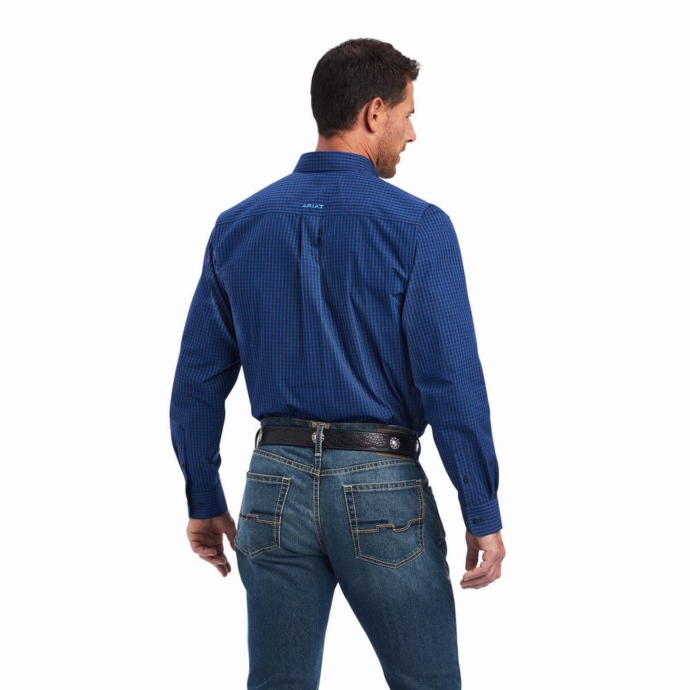 Camicie Ariat Pro Series Nelson Classiche Fit Uomo Blu | IT183XWNT