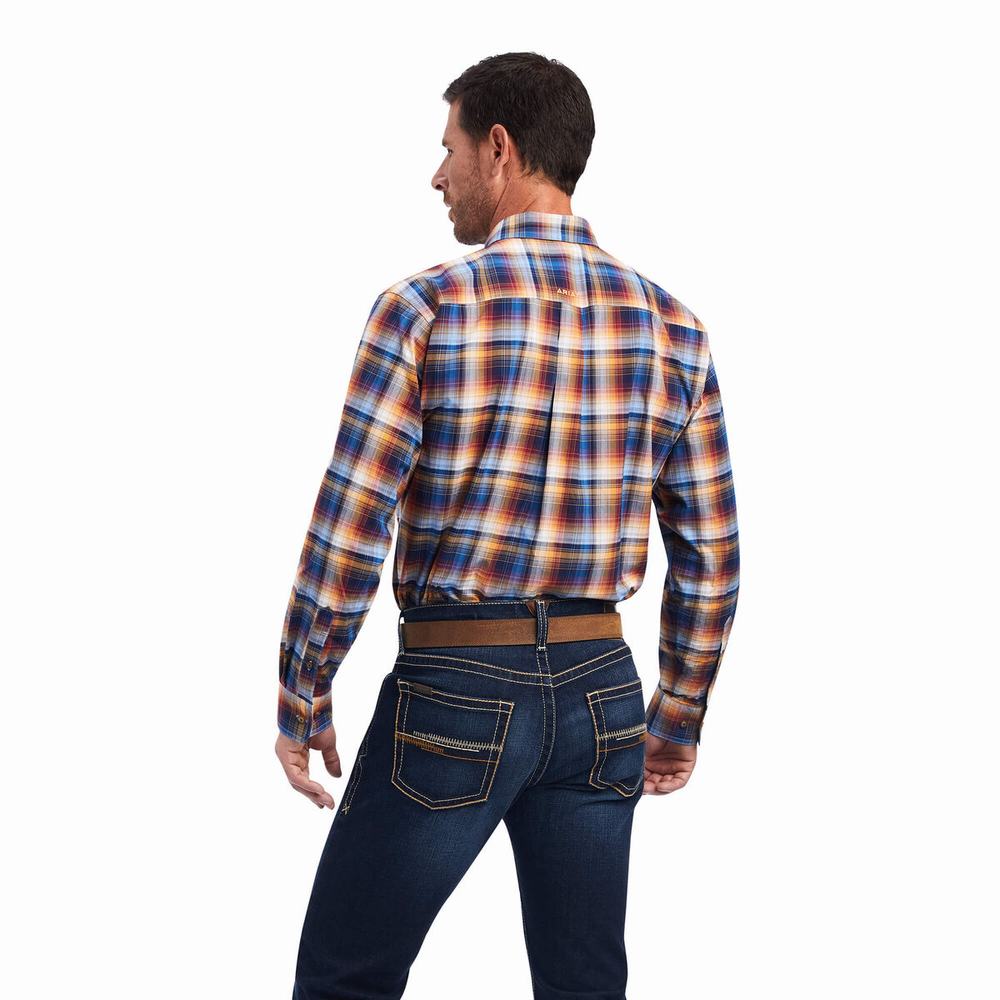 Camicie Ariat Pro Series Nigel Stretch Classiche Fit Uomo Blu | IT905RDSH