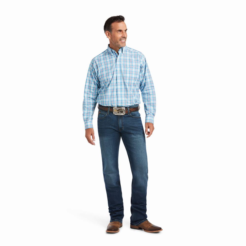 Camicie Ariat Pro Series Quimby Classiche Fit Uomo Blu | IT158UFGA