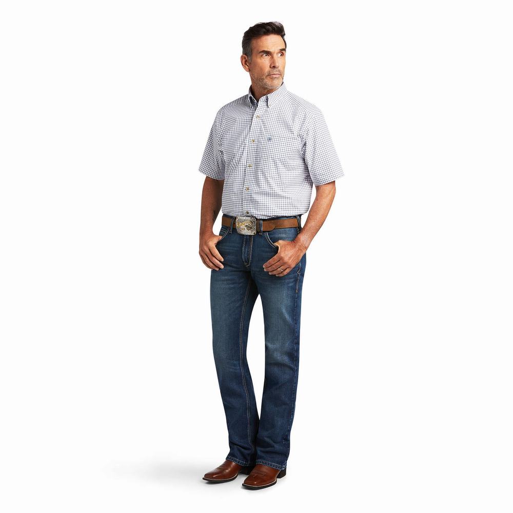 Camicie Ariat Pro Series Taha Stretch Classiche Fit Uomo Bianche | IT031JGNO