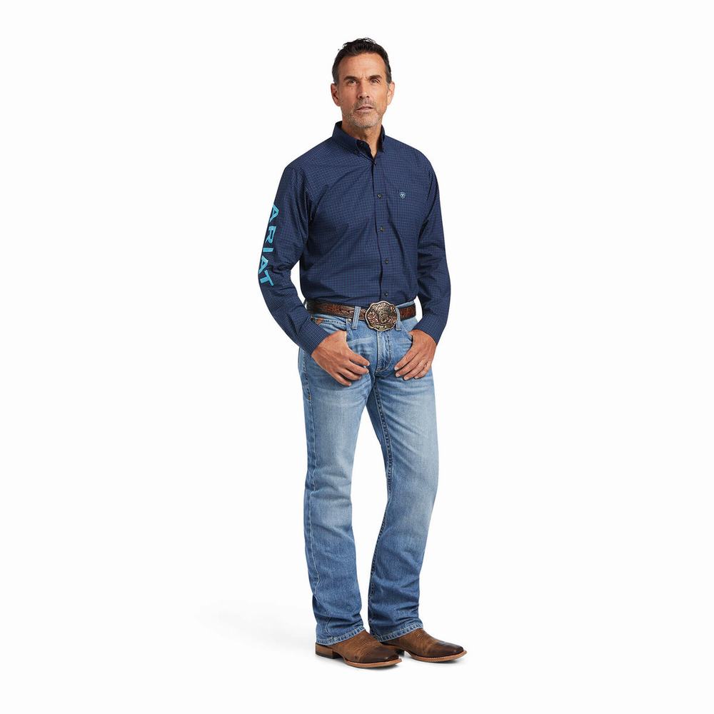 Camicie Ariat Pro Series Team Sully Classiche Fit Uomo Blu Marino | IT237CETX