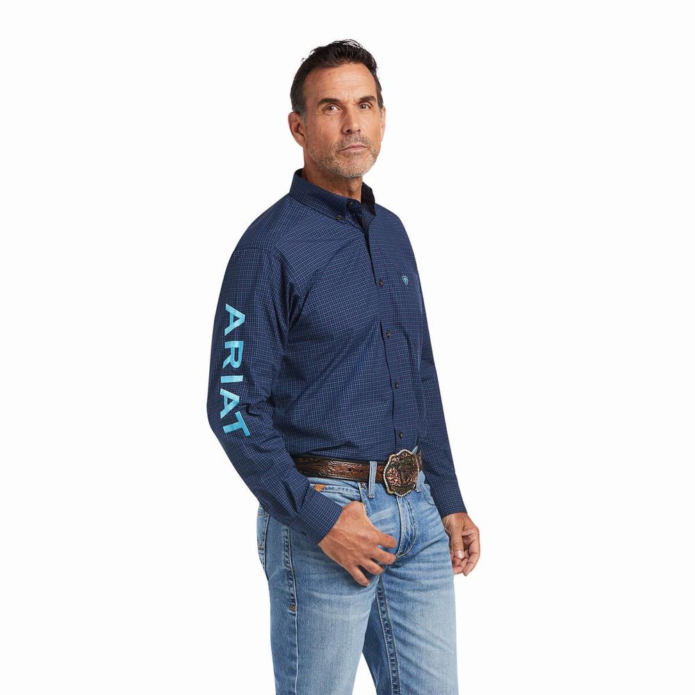 Camicie Ariat Pro Series Team Sully Classiche Fit Uomo Blu Marino | IT237CETX